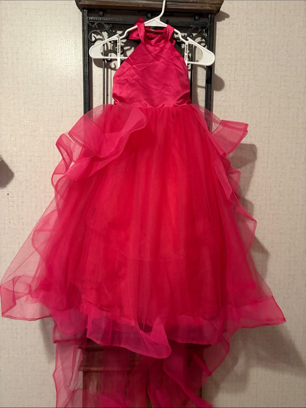 Girls' Fuchsia Halter Tulle Party Dress